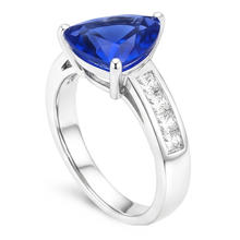 Natural Sapphire Ring 2.50ct - White Gold 14K