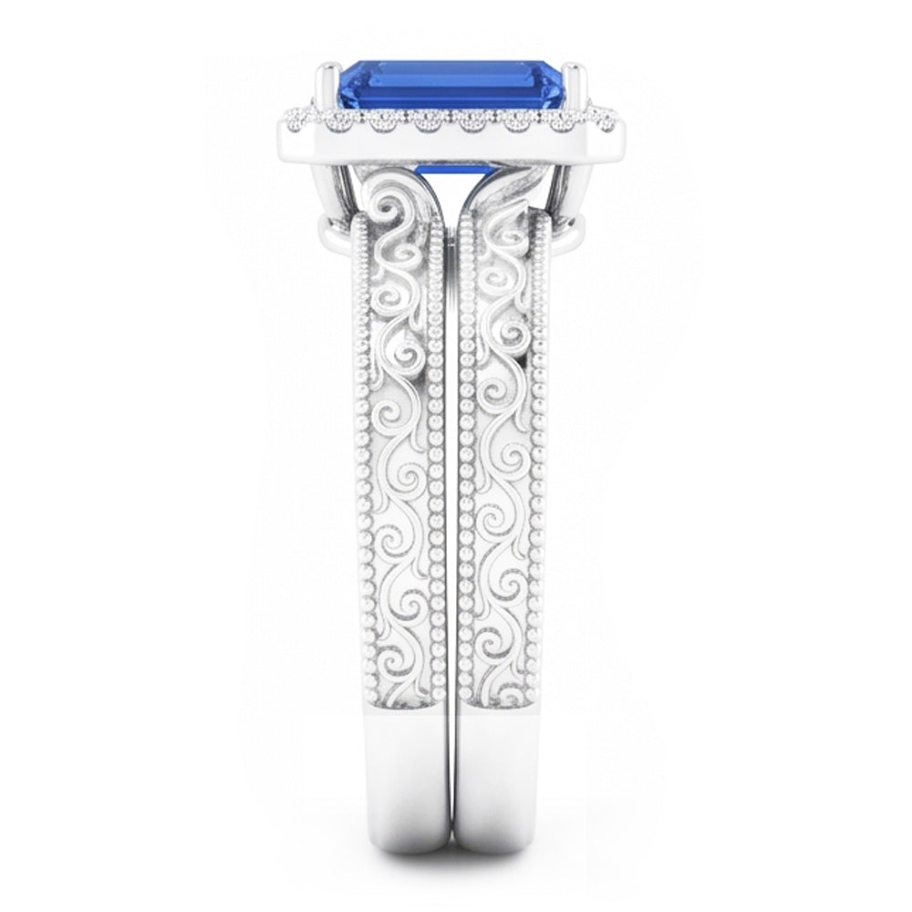 Natural Sapphire Ring 2.50ct - White Gold 14K