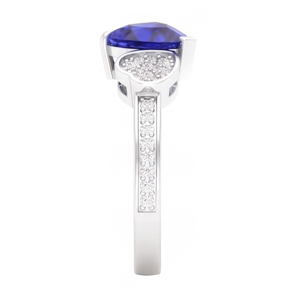 Natural Sapphire Ring 2.50ct - White Gold 14K