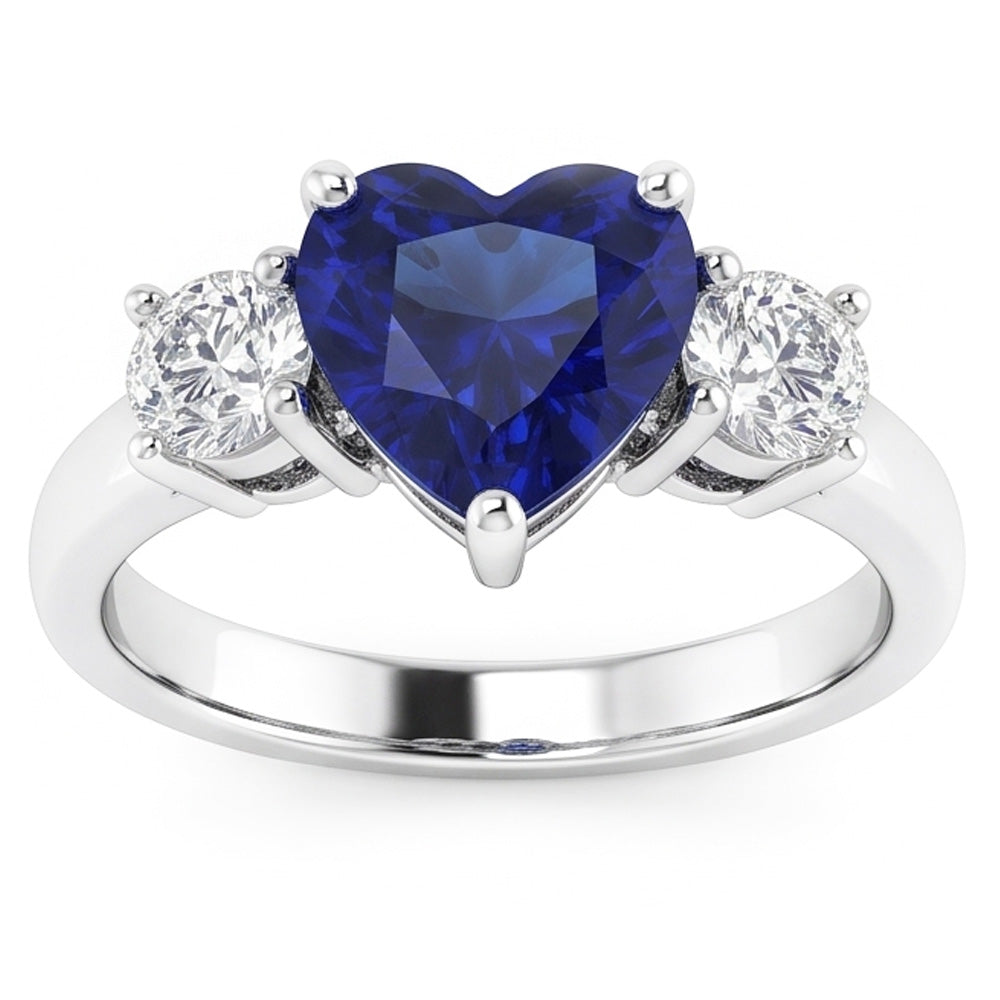 Natural Sapphire Ring 2.50ct - White Gold 14K