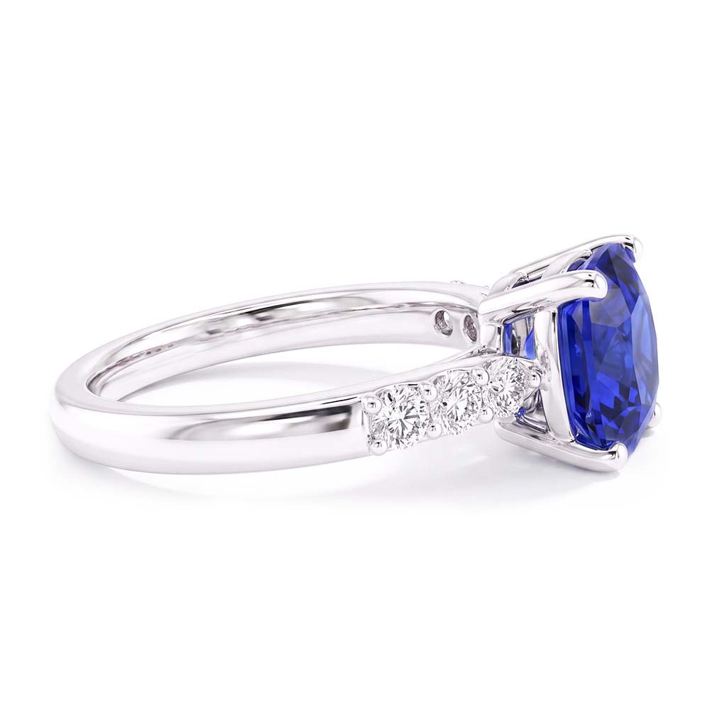 Natural Sapphire Ring 2.50ct - White Gold 14K