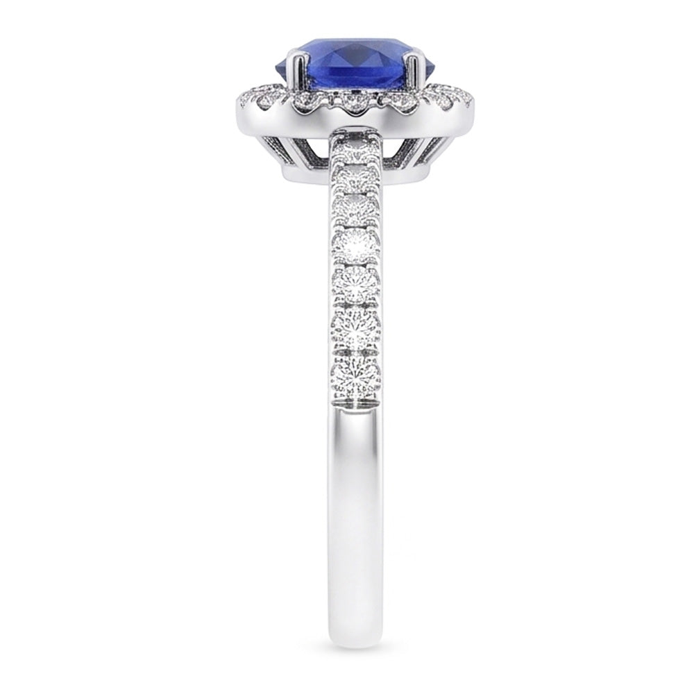 Natural Sapphire Ring 2.50ct - White Gold 14K