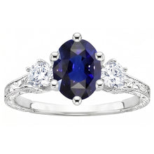 Natural Sapphire Ring 2.50ct - White Gold 14K