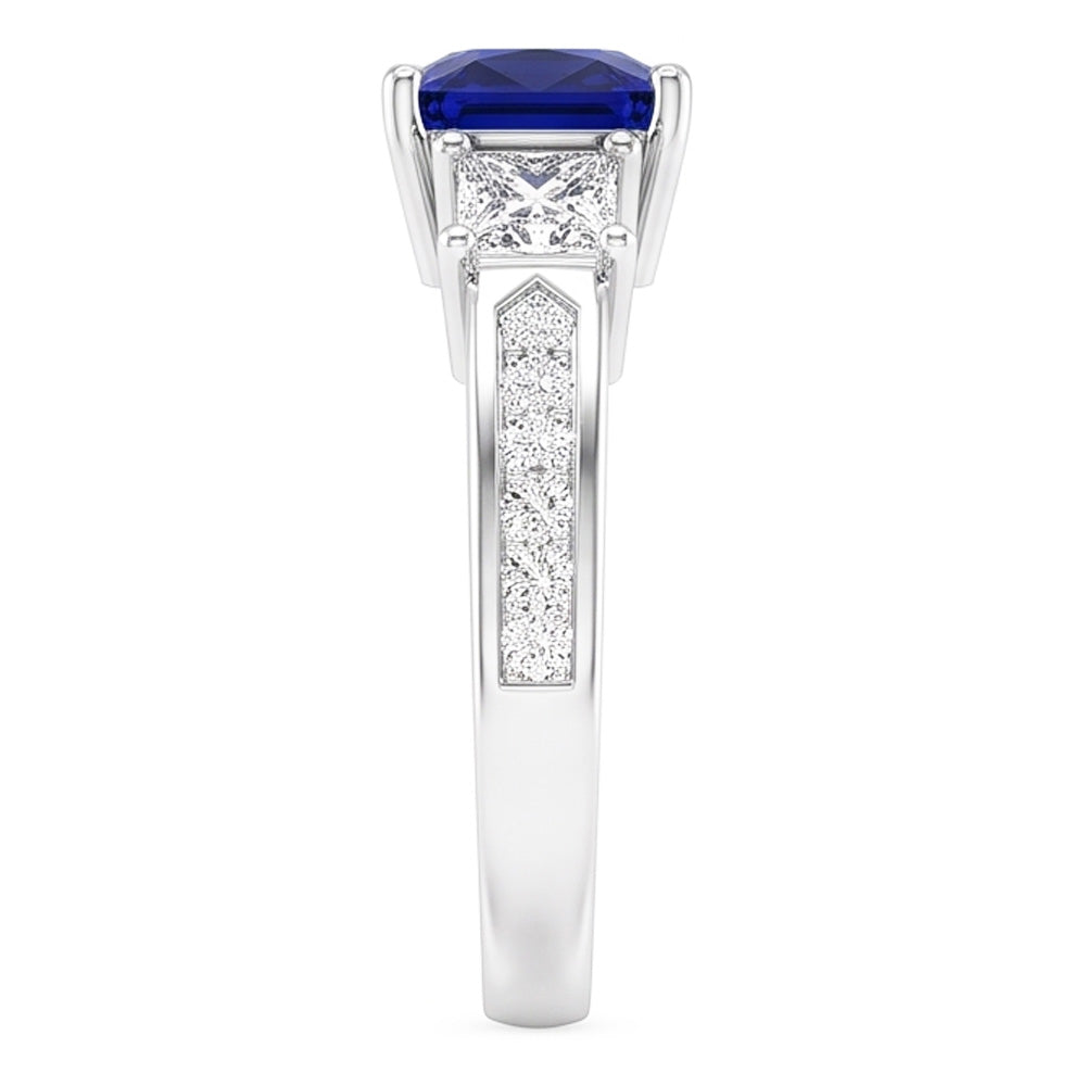 Natural Sapphire Ring 2.50ct - White Gold 14K