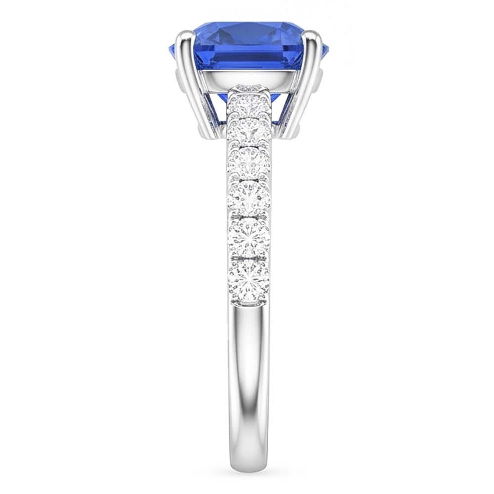 Natural Sapphire Ring 2.50ct - White Gold 14K