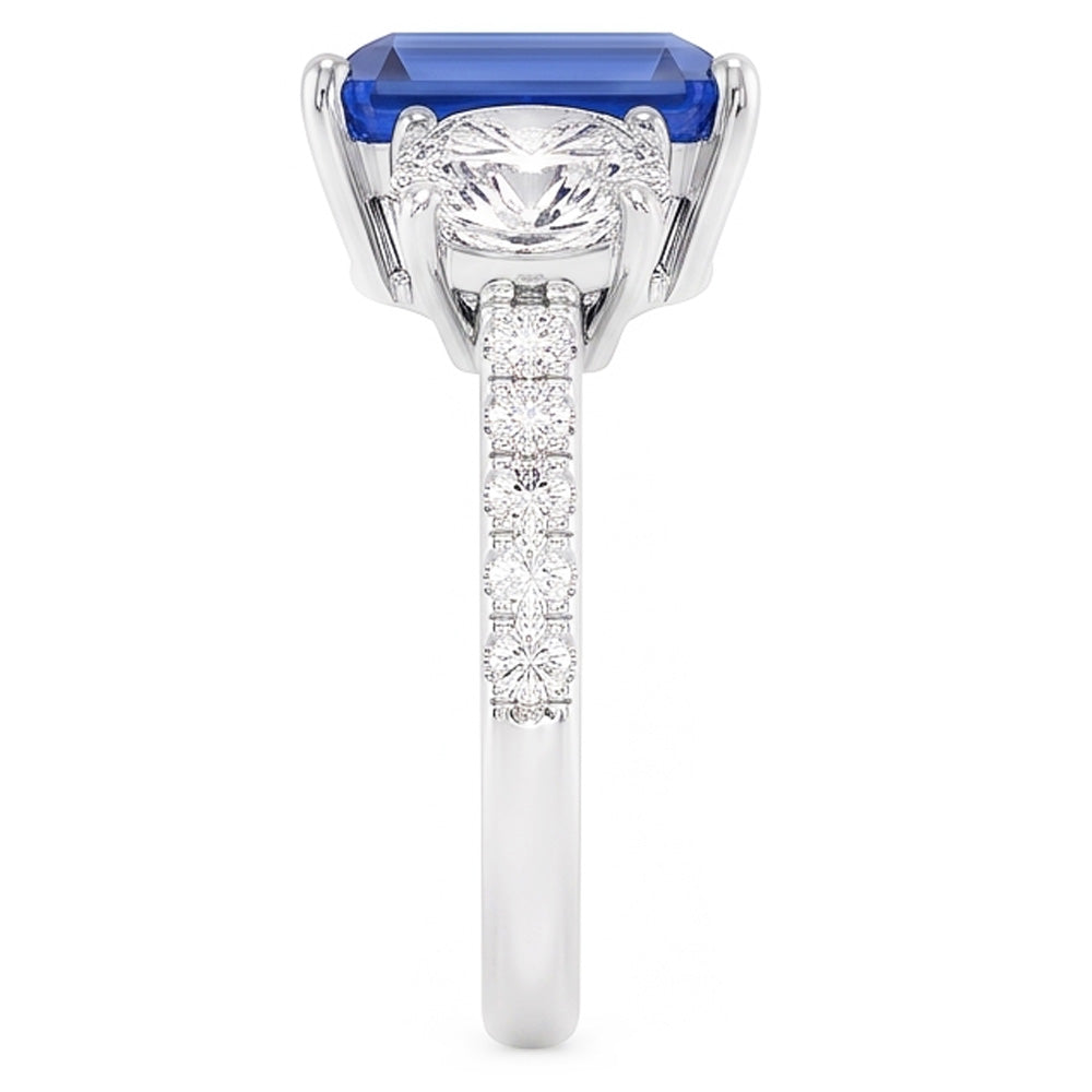 Natural Sapphire Ring 2.50ct - White Gold 14K