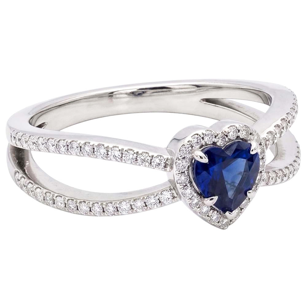Natural Sapphire Ring 2.50ct - White Gold 14K