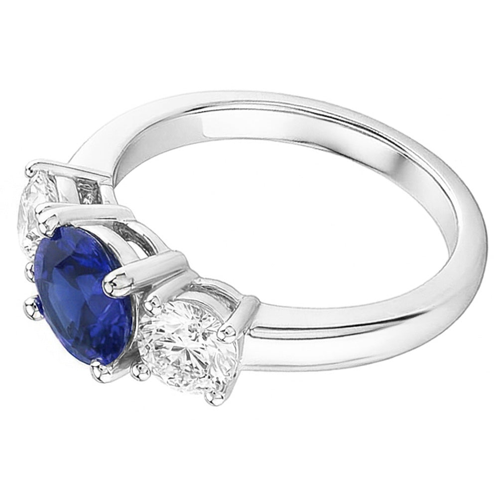 Natural Sapphire Ring 2.50ct - White Gold 14K