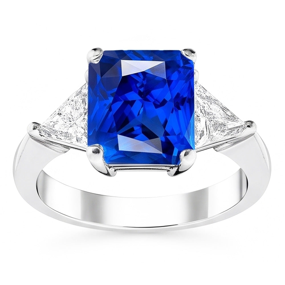 Natural Sapphire Ring 2.50ct - White Gold 14K
