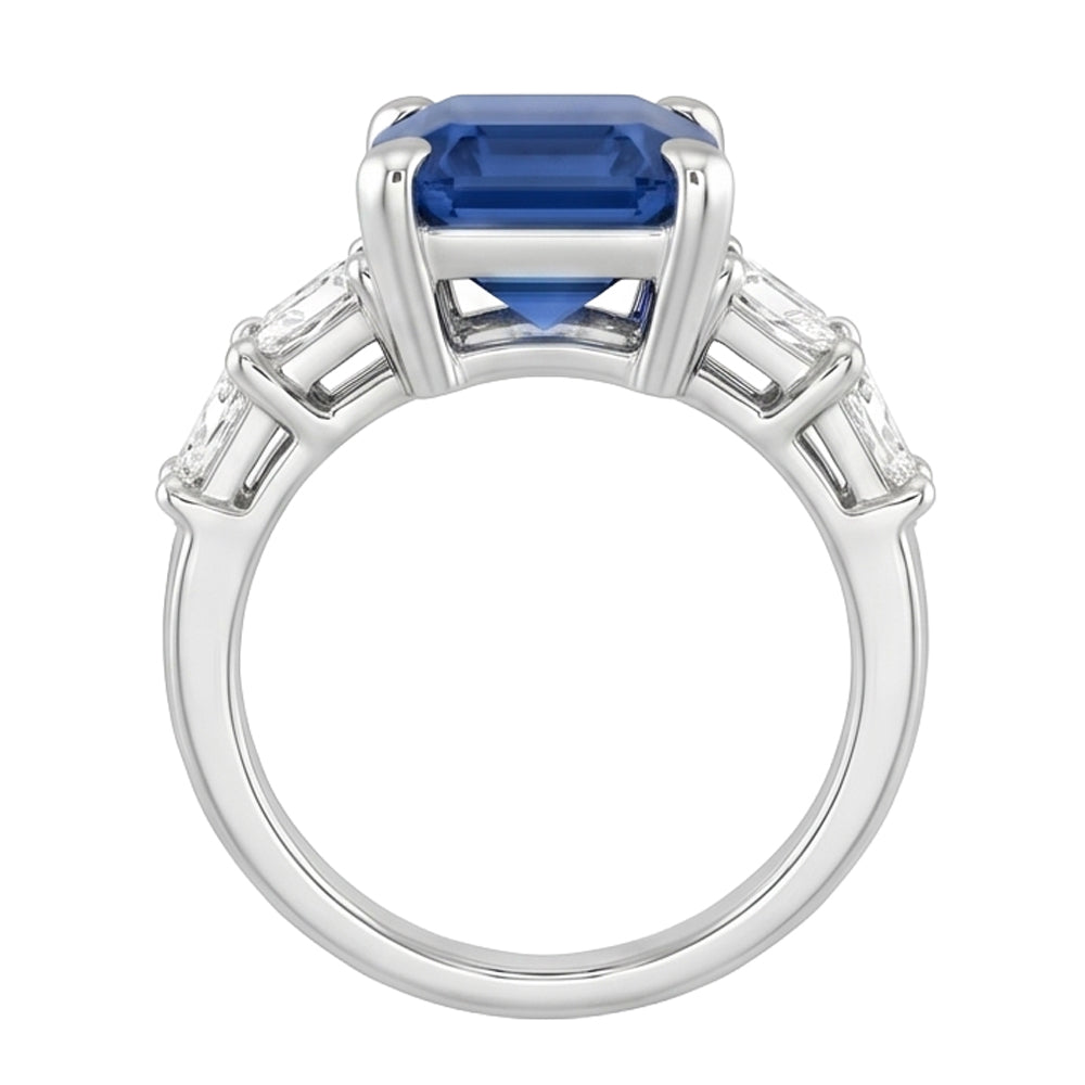 Natural Sapphire Ring 2.50ct - White Gold 14K