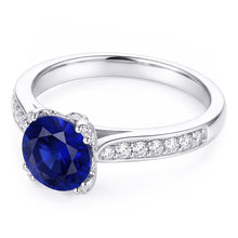 Natural Sapphire Ring 2.50ct - White Gold 14K