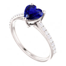 Natural Sapphire Ring 2.50ct - White Gold 14K