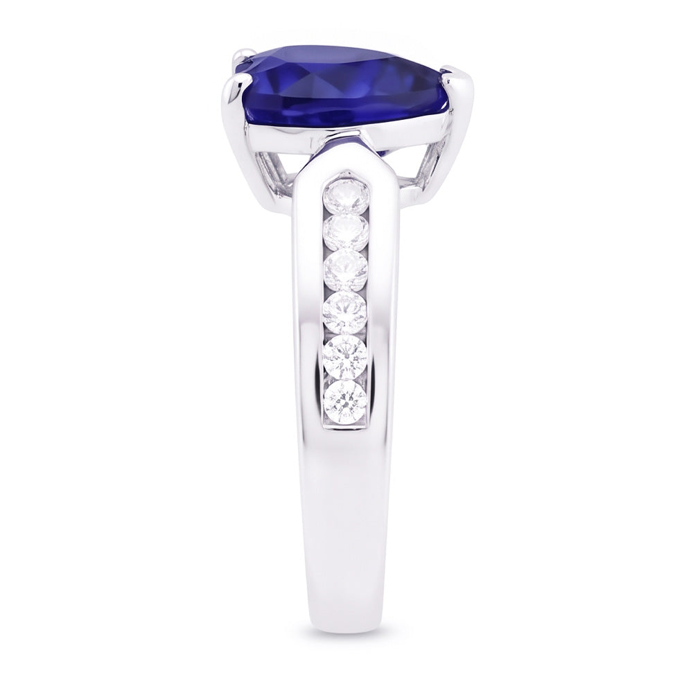Natural Sapphire Ring 2.50ct - White Gold 14K