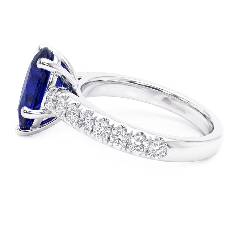 Natural Sapphire Ring 2.50ct - White Gold 14K