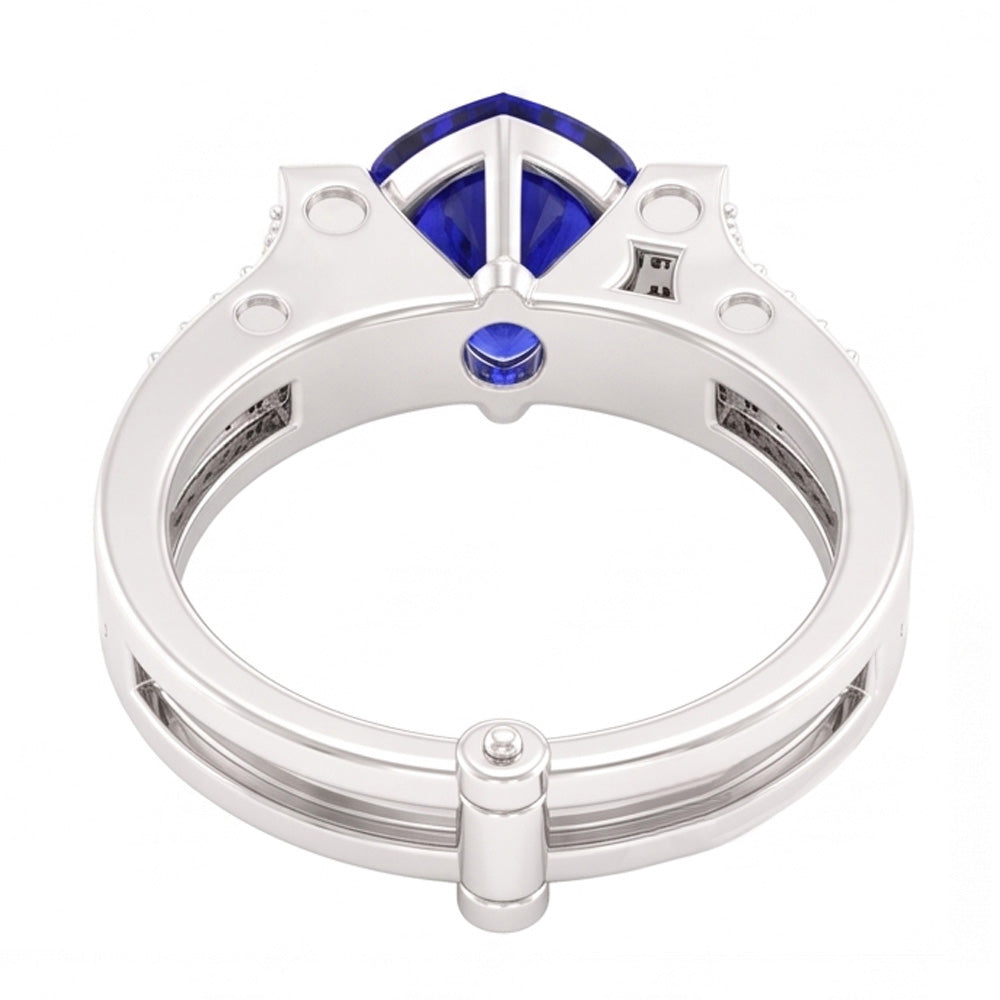 Natural Sapphire Ring 2.50ct - White Gold 14K