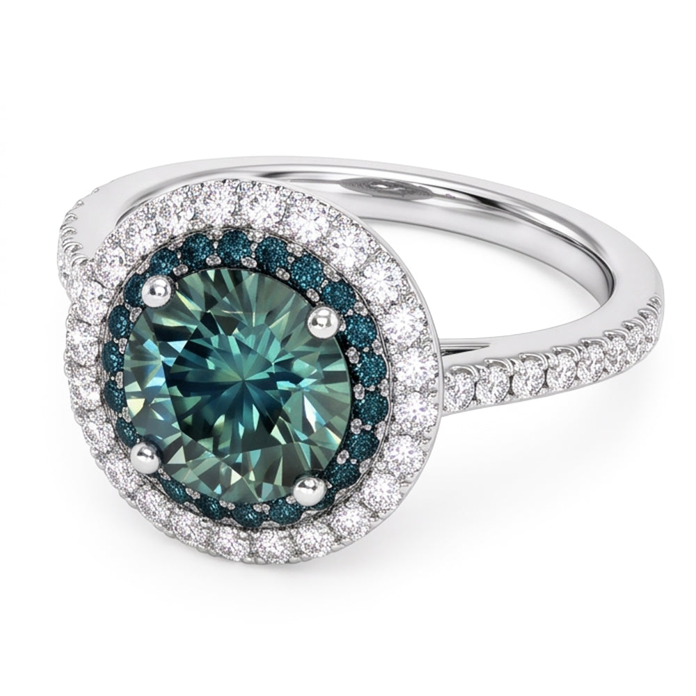 Natural Sapphire Ring 2.50ct - White Gold 14K