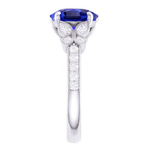 Natural Sapphire Ring 2.50ct - White Gold 14K
