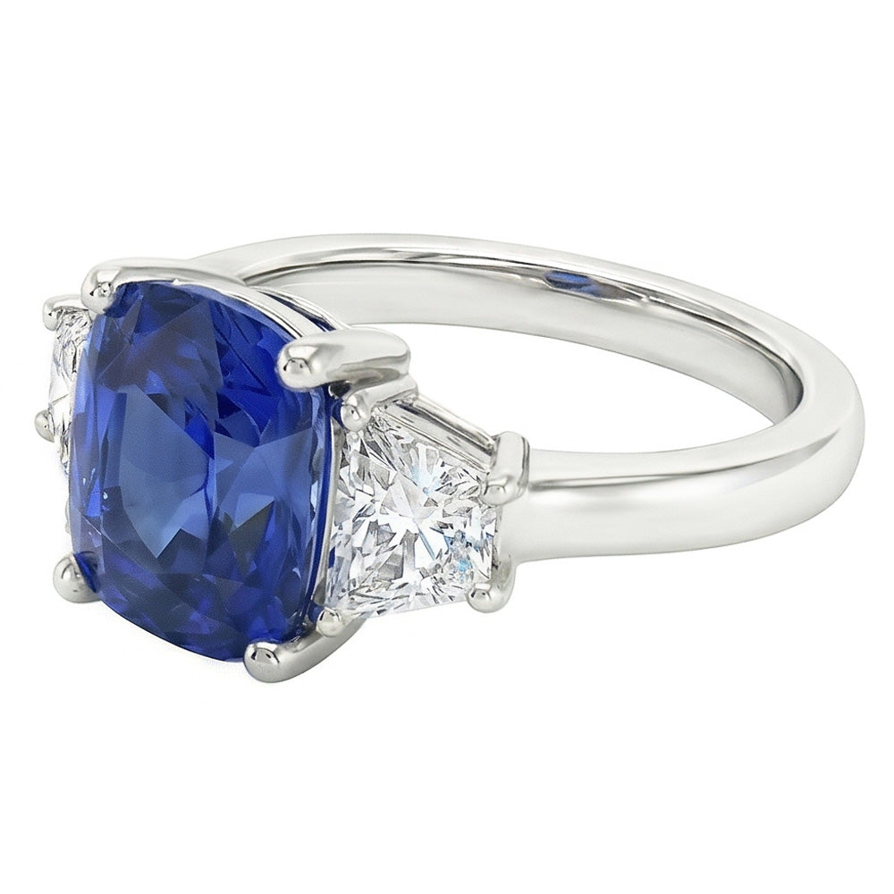 Natural Sapphire Ring 2.50ct - White Gold 14K