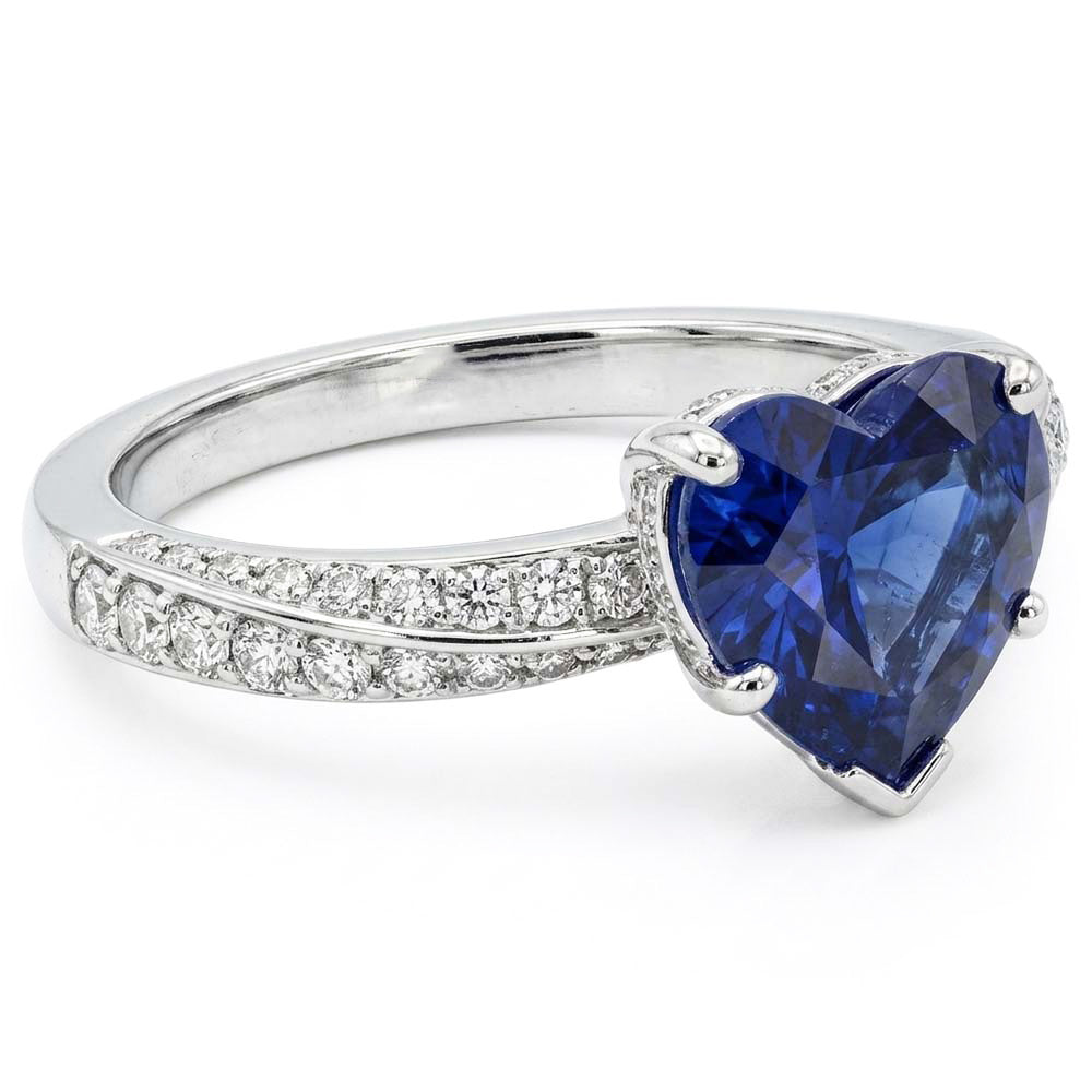 Natural Sapphire Ring 2.50ct - White Gold 14K