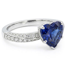 Natural Sapphire Ring 2.50ct - White Gold 14K