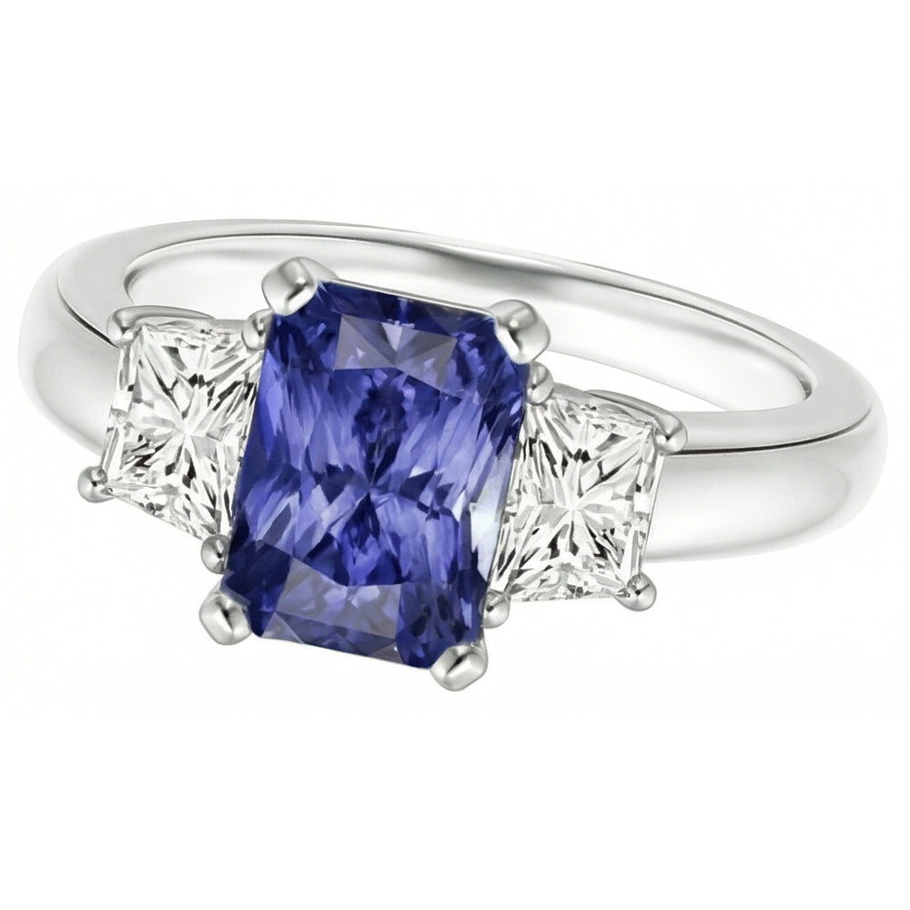 Natural Sapphire Ring 2.50ct - White Gold 14K