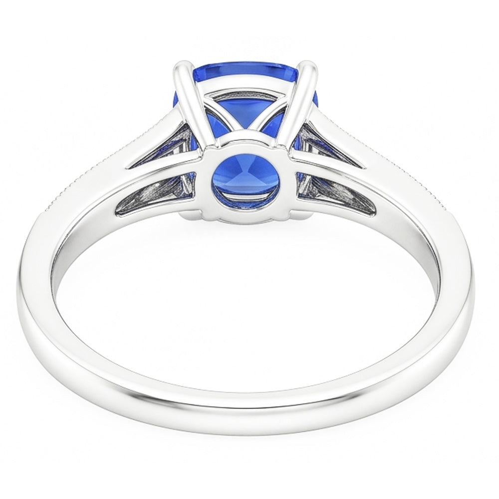 Natural Sapphire Ring 2.50ct - White Gold 14K