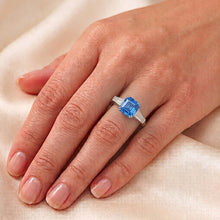 Natural Sapphire Ring 2.50ct - White Gold 14K
