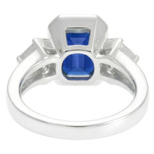 Natural Sapphire Ring 2.50ct - White Gold 14K
