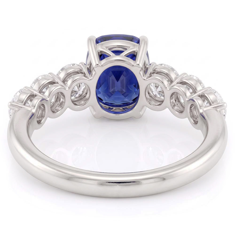 Natural Sapphire Ring 2.50ct - White Gold 14K
