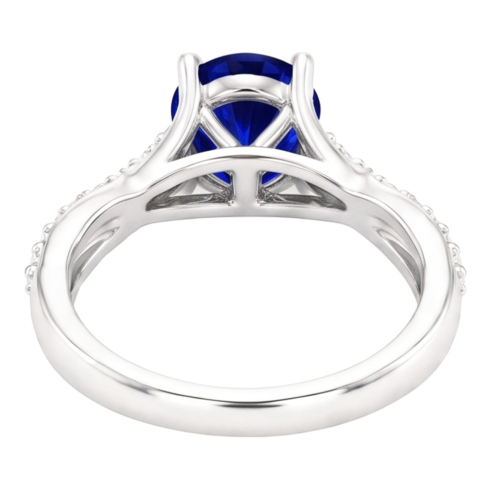 Natural Sapphire Ring 2.50ct - White Gold 14K