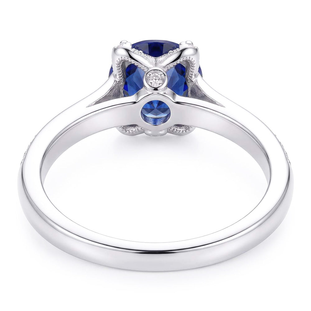 Natural Sapphire Ring 2.50ct - White Gold 14K