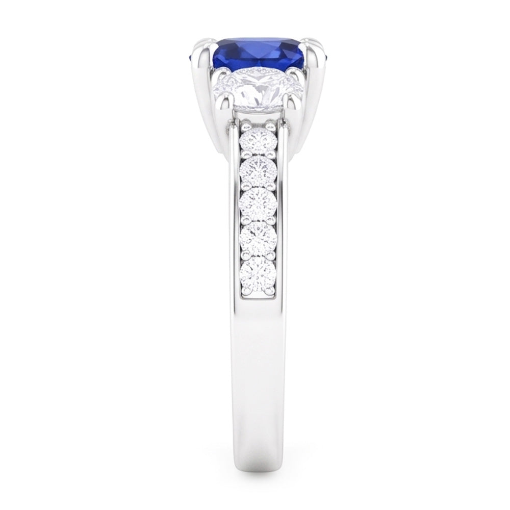 Natural Sapphire Ring 2.50ct - White Gold 14K