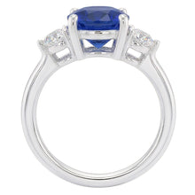 Natural Sapphire Ring 2.50ct - White Gold 14K