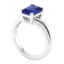 Natural Sapphire Ring 2.50ct - White Gold 14K