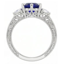 Natural Sapphire Ring 2.50ct - White Gold 14K