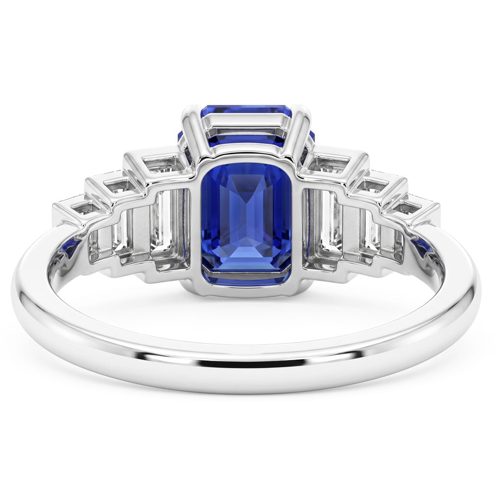 Natural Sapphire Ring 2.50ct - White Gold 14K