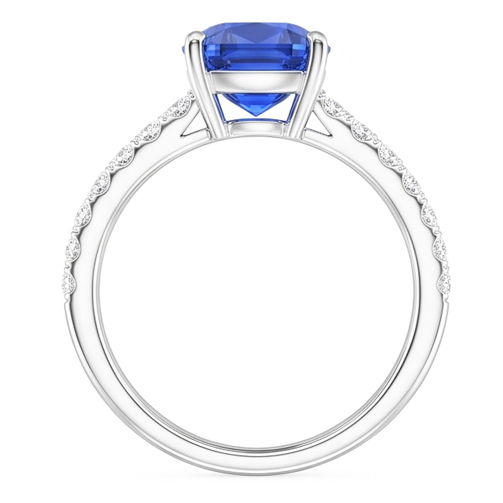 Natural Sapphire Ring 2.50ct - White Gold 14K