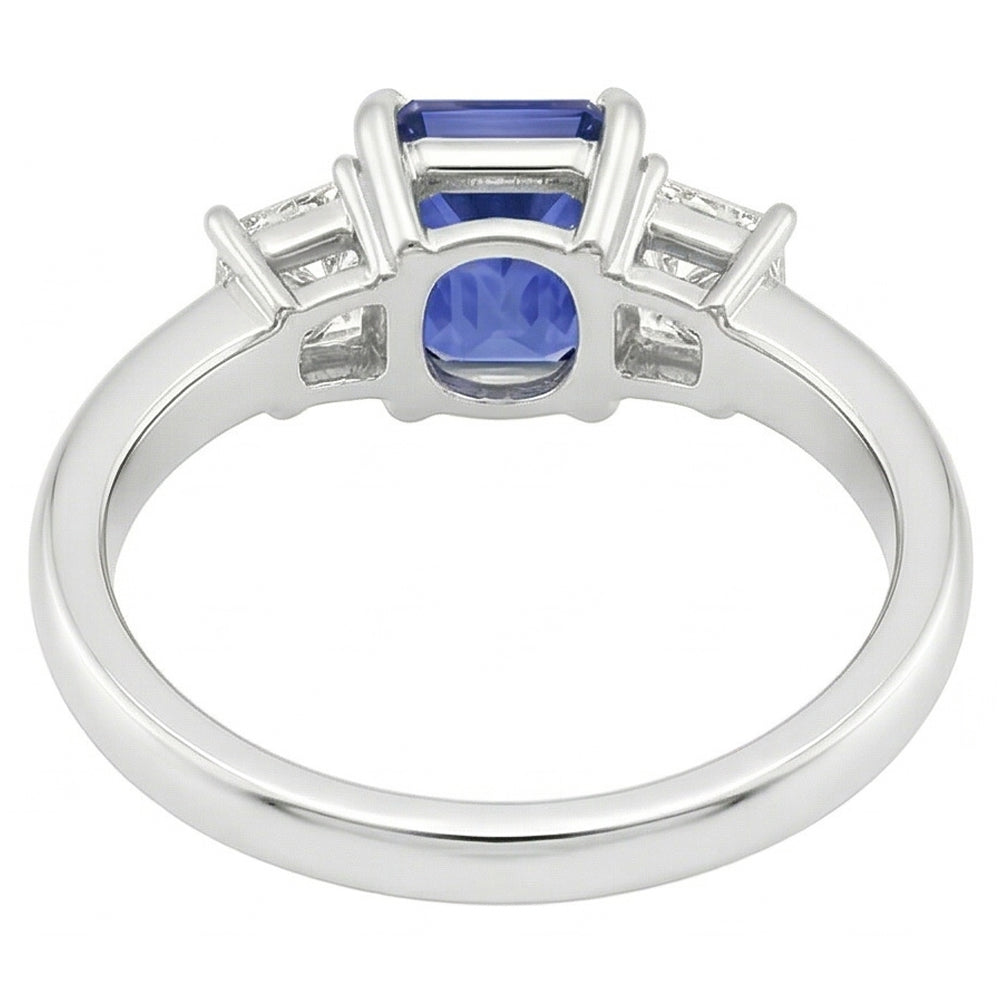 Natural Sapphire Ring 2.50ct - White Gold 14K