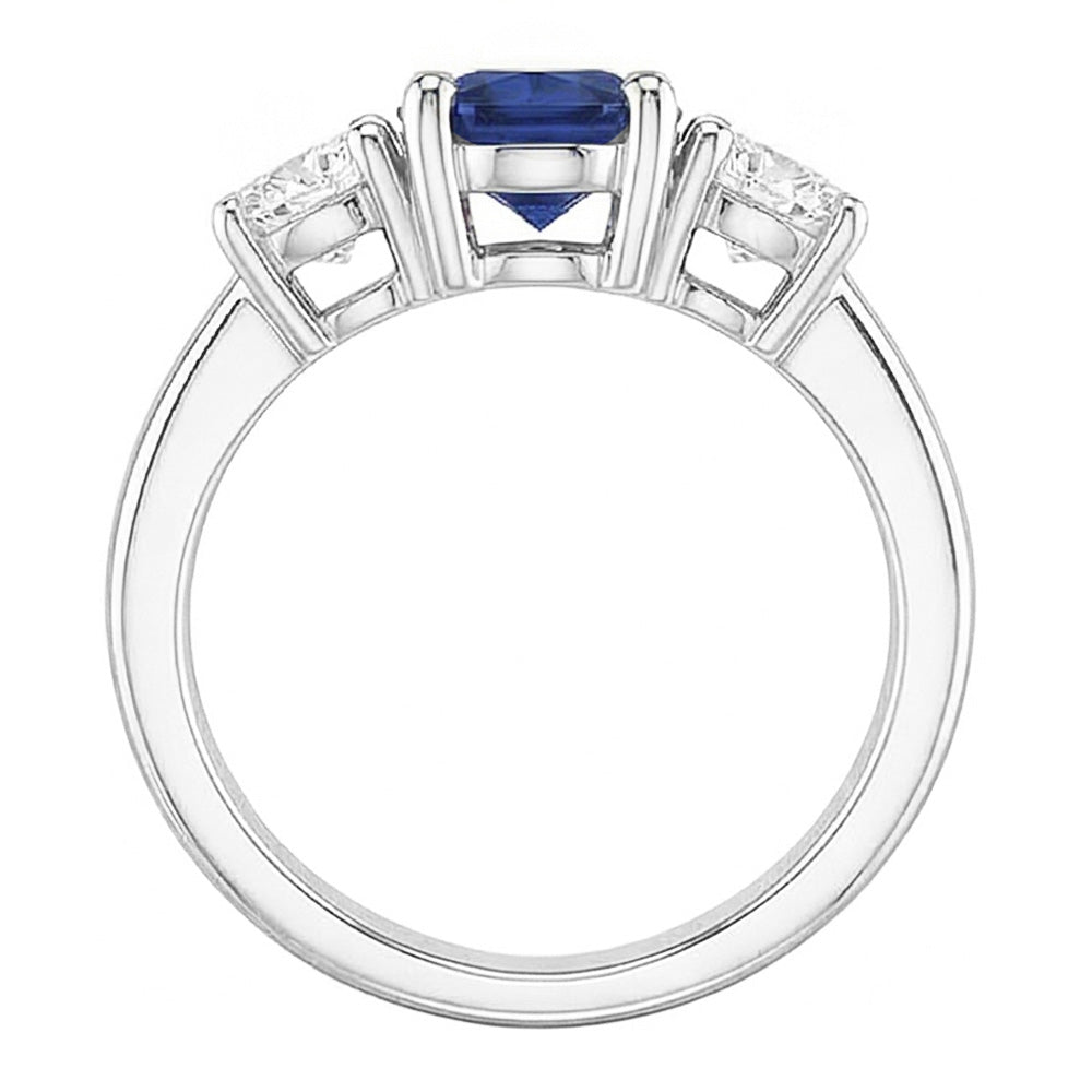Natural Sapphire Ring 2.50ct - White Gold 14K