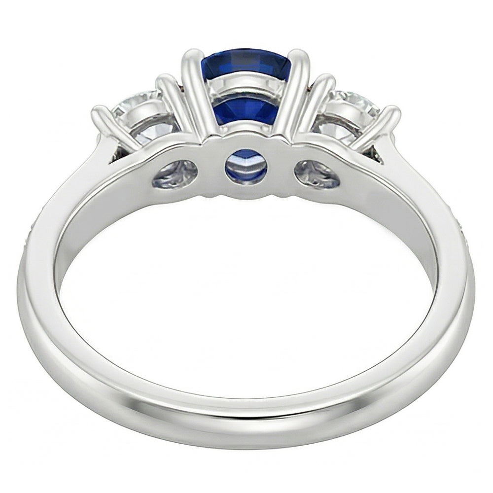 Natural Sapphire Ring 2.50ct - White Gold 14K
