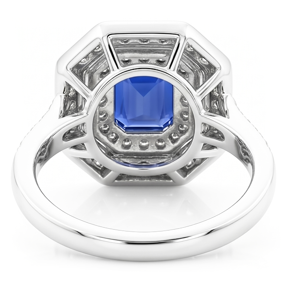 Natural Sapphire Ring 2.50ct - White Gold 14K