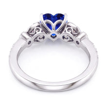 Natural Sapphire Ring 2.50ct - White Gold 14K
