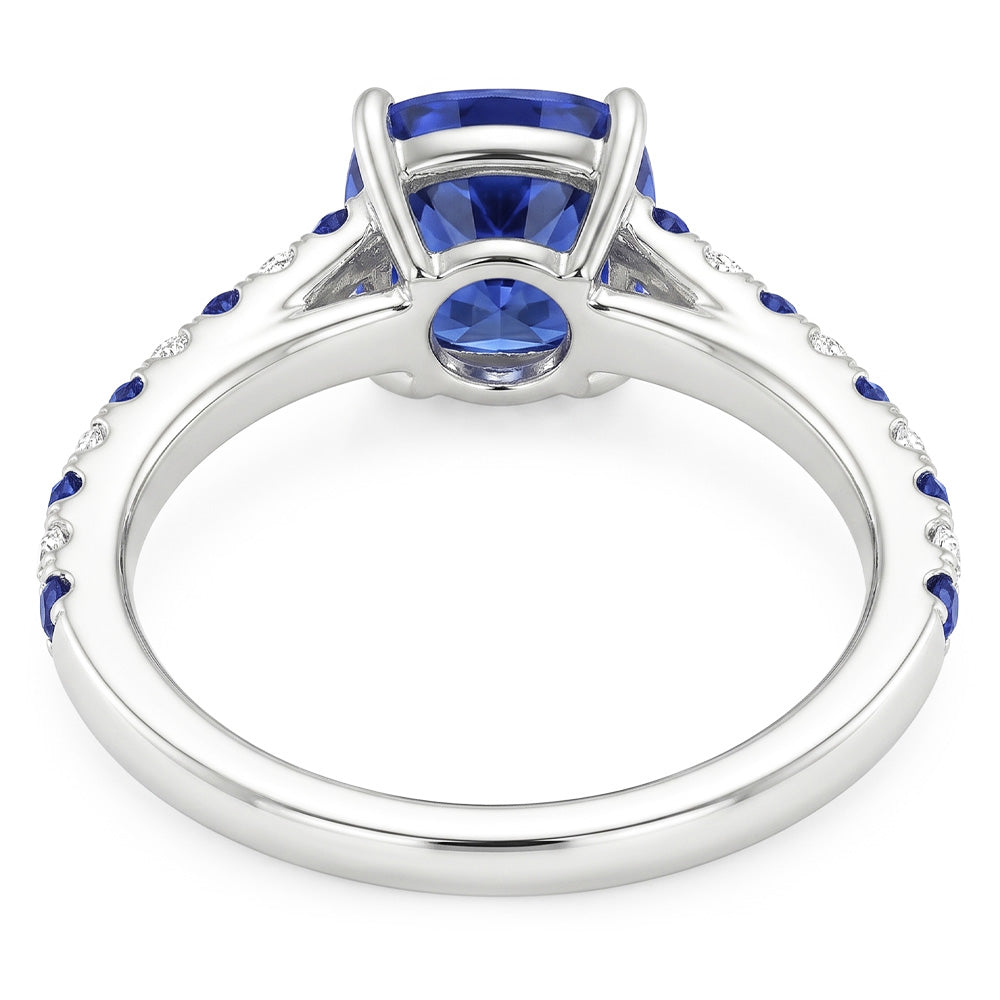 Natural Sapphire Ring 2.50ct - White Gold 14K