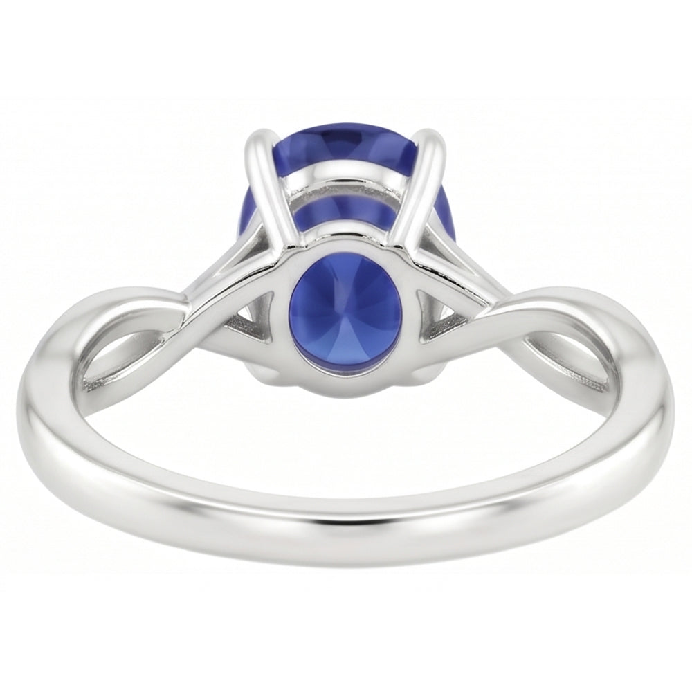 Natural Sapphire Ring 2.50ct - White Gold 14K