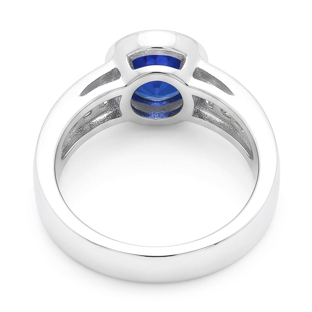 Natural Sapphire Ring 2.50ct - White Gold 14K