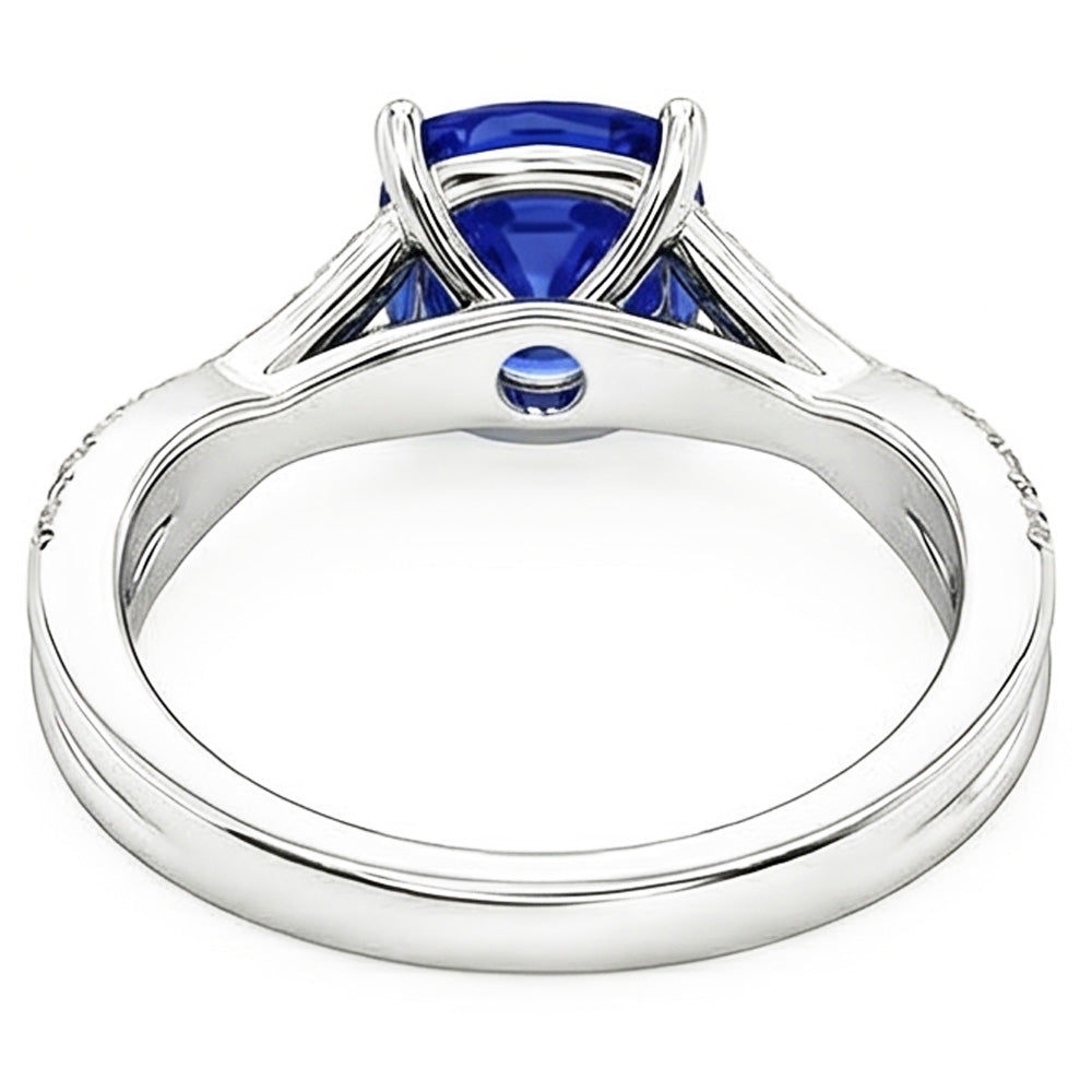 Natural Sapphire Ring 2.50ct - White Gold 14K