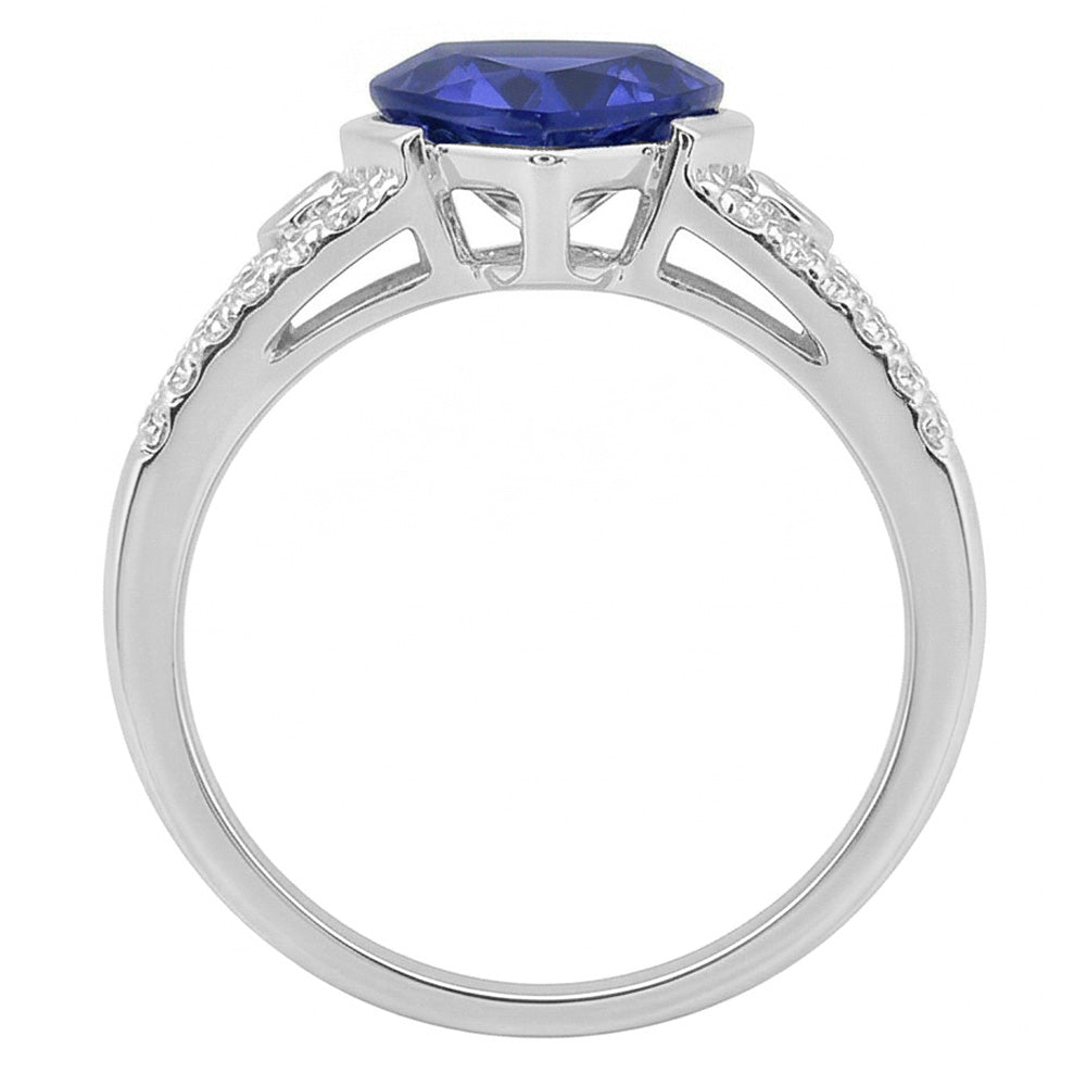 Natural Sapphire Ring 2.50ct - White Gold 14K