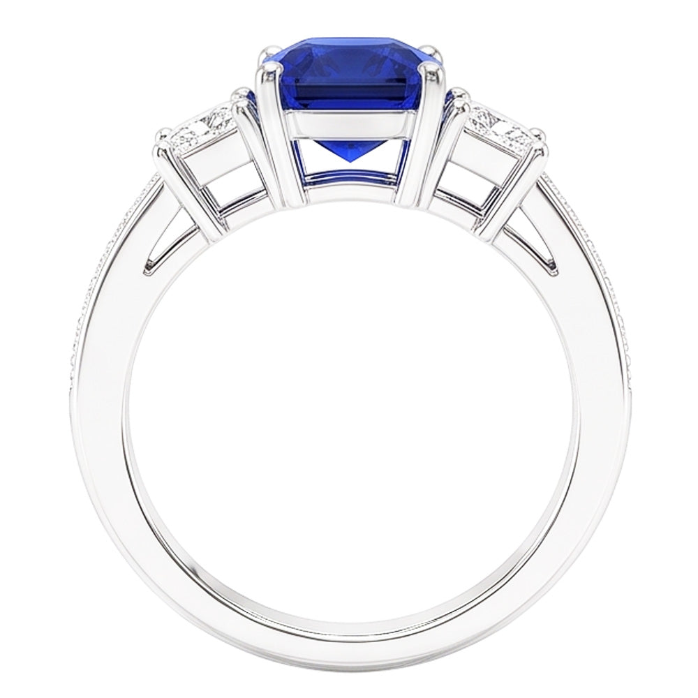Natural Sapphire Ring 2.50ct - White Gold 14K