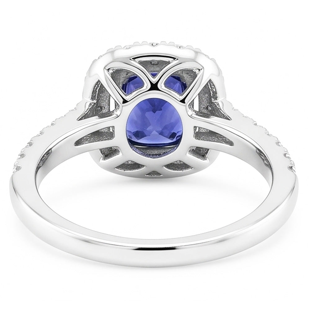 Natural Sapphire Ring 2.50ct - White Gold 14K