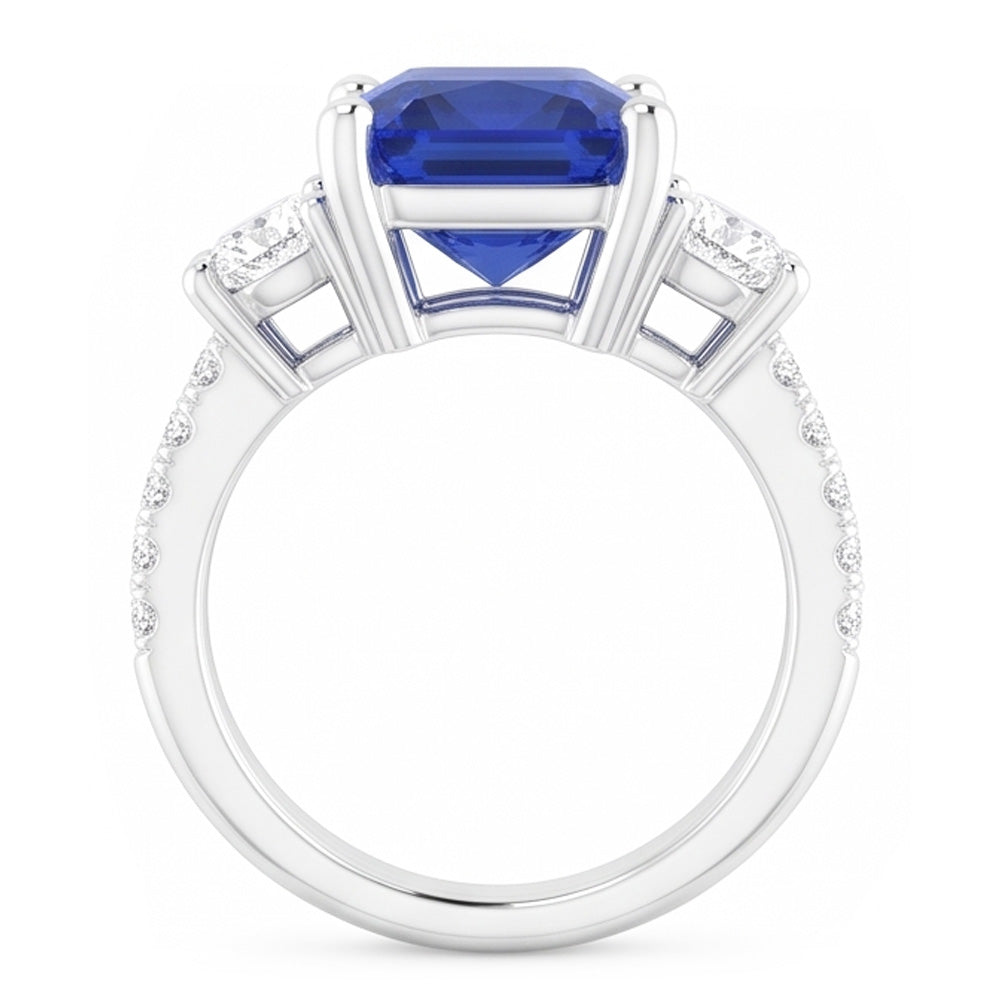 Natural Sapphire Ring 2.50ct - White Gold 14K